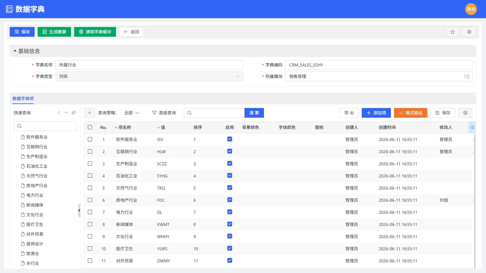 第二步 · 数据字典项编辑(配置)